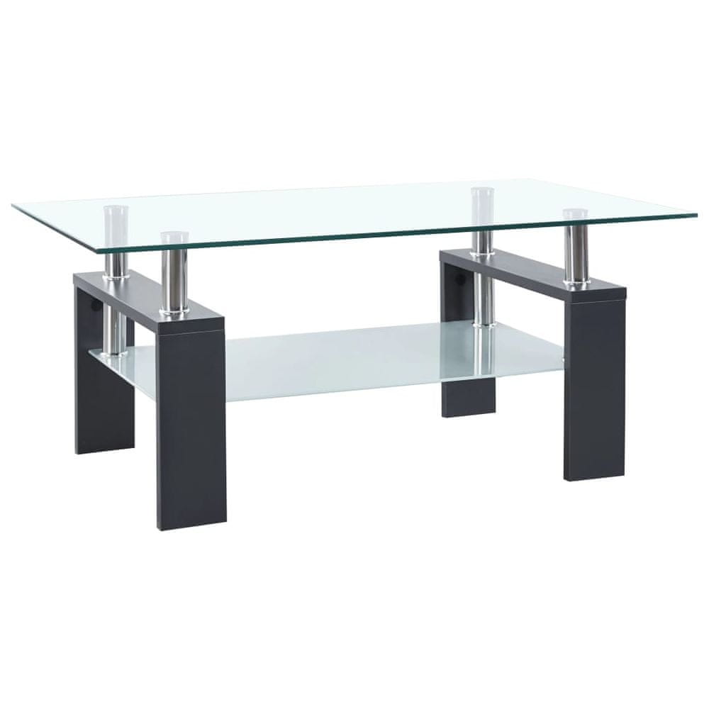 Petromila vidaXL Konferenčný stolík sivý a priesvitný 95x55x40 cm tvrdené sklo